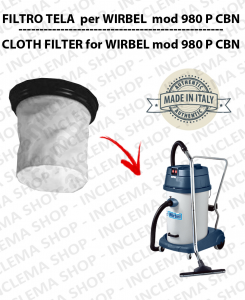 980 P CBN Filtre Toile pour aspirateur WIRBEL