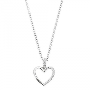 Collana in argento con pendente a forma di cuore