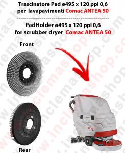 ANTEA 50 Cleaning BRUSH  in PPL 0,60 Dimensions ø 495 X 120 3 pioli for scrubber dryers COMAC