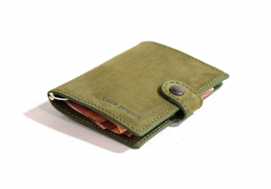IClutch mini portafoglio scamosciato in nubuk verde con tasca porta monete | Blacksheep Store