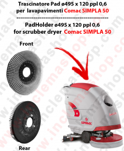 SIMPLA 50 (NEW) Cleaning BRUSH  in PPL 0,60 Dimensions ø 495 X 120 3 pioli for scrubber dryers COMAC