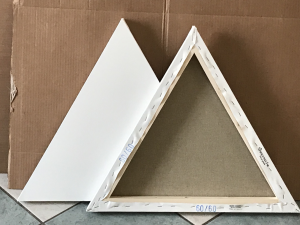 Tele Triangolari per Dipingere in Misto Cotone - Telai Triangolari Telati - Profilo 2 cm 