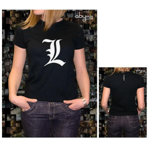 Death Note logo L T-Shirt ragazza manica corta nuova cotone sfiancata da S a XL