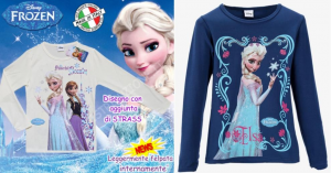 Disney Frozen T-Shirt  Maglia Cotone Felpato da 4 a 12 anni Anna Elsa Originale nuova