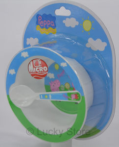 Peppa Pig set pappa cucchiaio piatto fondina melamina bimbi