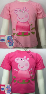 Peppa Pig  T-Shirt maglia Fango bambina manica corta nuova cotone