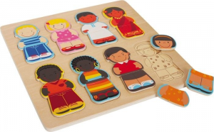 Puzzle in legno Bimbi del mondo 8 pezzi Gioco per bambino/bambina