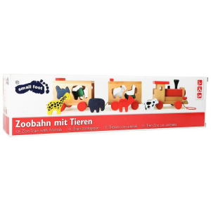 Trenino treno da tirare con animali zoo in legno gioco bambini