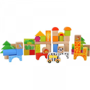 Cubetti in legno Zoo da assemblare gioco educativo bambini