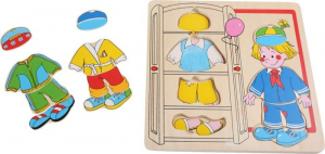 Puzzle Bambola da vestire Ragazzo in legno. Gioco divertente per bambini