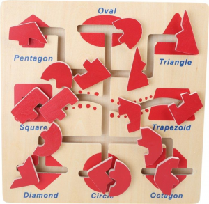 Gioco motricità delle forme in legno, giocattolo per bambini