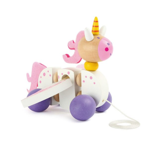 Unicorno da tirare gioco trainabile per bambini Legler 10230