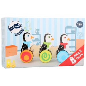 Pinguini da tirare gioco in legno per bambini