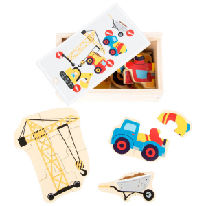 Il mondo dei cantieri Puzzle in scatola gioco per bambini in legno