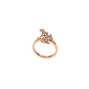 Anello Kissing Frog in oro rosa 18k e diamanti