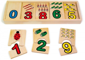 Puzzle assegnazione numeri in legno,regalo,gioco bambini