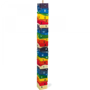 Costruzioni mega torre con mattoncini legno gioco per bambini