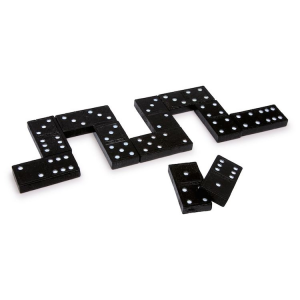 Domino nostalgico con scatola legno gioco società. Set 2 pezzi