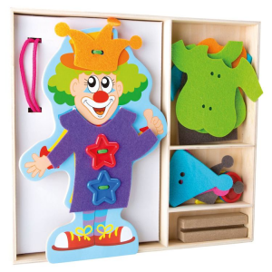 Infila i vestiti Clown gioco Montessori