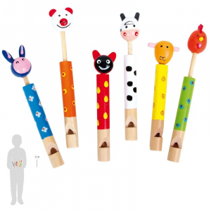 Flauti legno forme animali Strumento Musicale giocattolo bambini 6 pezzi