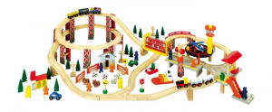 Pista Treno giocattolo Parco industriale in legno 114 pezzi