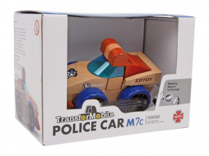 Modellino in legno auto della polizia da assemblare gioco bambini