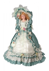 Bambola stile barocco Caterina con mani e testa in porcellana