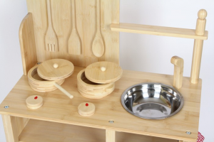 Cucina in legno Bamboo giocattolo per bambini con accessori