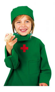 Costume carnevale vestito da chirurgo per bambini da 4 a 10 anni
