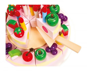 Torta di compleanno da tagliare in legno accessorio cucina gioco bambini