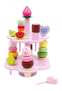 Set di dolci in legno con espositore gioco cucina per Bambini
