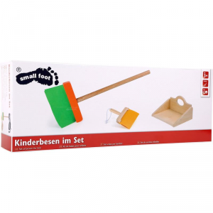 Set scopa e paletta giocattolo in legno per bambini Legler 10329