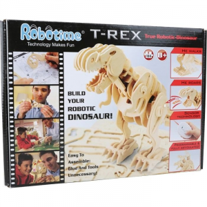 Set costruzioni in legno Dinosauro robot T-Rex con movimento telecomandato e suoni