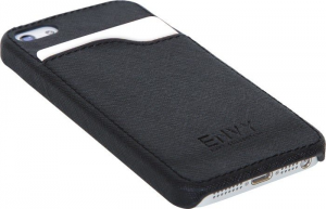 Custodia iPhone 5 in similpelle colore nero con taschino per carta di credito