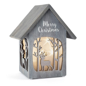 Casa illuminata in legno Merry Christmase Shabby Chic Legler 10207