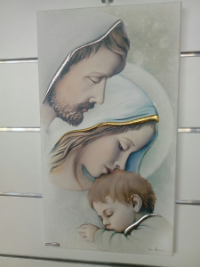 Capoletto Sacra Famiglia cm. 50 x 28 stile moderno Estego