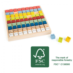 Tabellina colorata Calcolo in legno per imparare moltiplicazioni Gioco didattico Educate