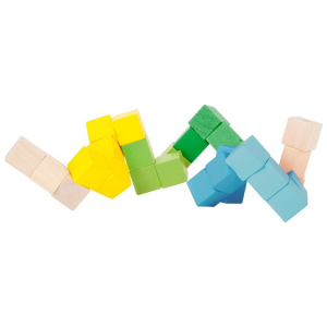 Cubo da costruzione blu e verde Gioco rompicapo per bambini
