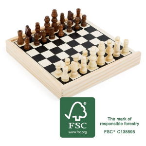 Gioco degli scacchi da viaggio in legno