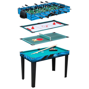 Tavolo gioco multifunzionale 4 in 1 Air Hokey, Biliardo, Calcio Balilla e Ping Pong
