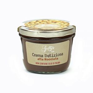 Crema spalmabile alla nocciola, confezionato in vasetto da 200 gr