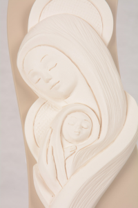 Bassorilievo Madonna con Bambino Bianco Luna 4752B 24x6,5 cm