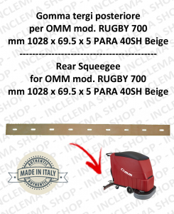 RUGBY 700 Back Squeegee Rubber for Scrubber Dryer OMM 