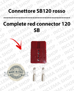 SB 120 Rot Stecker komplett mit Klemmen für Batterien und Ladegeräte
