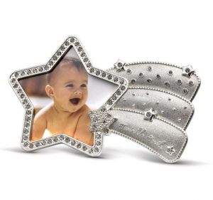 Portafoto bambino bambina argentato argento stella cometa