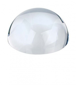 Fermacarte lente mezza sfera in vetro trasparente
