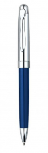 Penna in metallo blu cromata lucida