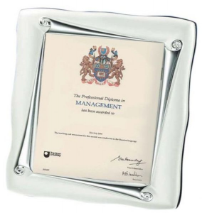 Portafoto cornice diploma in silver plated