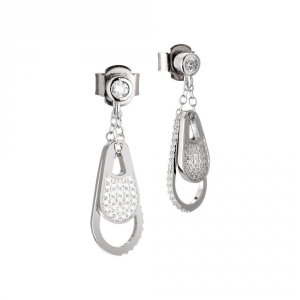 Collezione: CHANTAL Orecchini in argento con pendente a goccia in zirconi