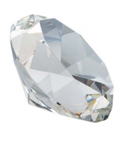 Fermacarte Diamante Cristallo Bianco